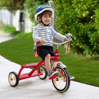 Radio Flyer Classic Red Dual Deck Tricycle, 12 Inch Front Wheel, Red, Ages 2.5-5 Years