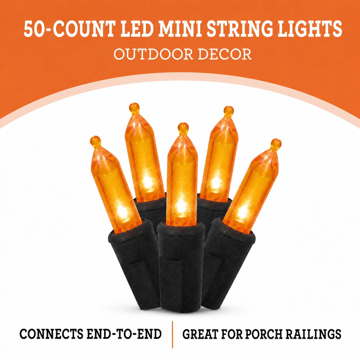 Indoor/Outdoor 50-Count LED Mini String Lights, 9.5', Halloween by Way To Celebrate