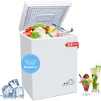 EUASOO 3.5 Cu.Ft Chest Freezer With Removable Basket, White - FLG-80Q