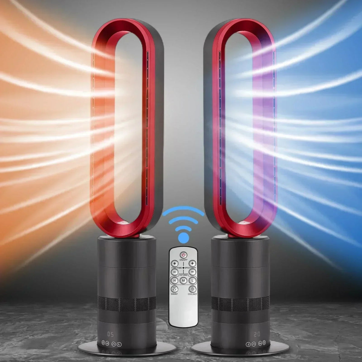 Bladeless Space Heater And Fan Combo With Thermostat And IPX4 Water Resistance