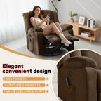 Korser Swivel Rocker Recliner Chair With Massage, Heating, USB Charging And Storage