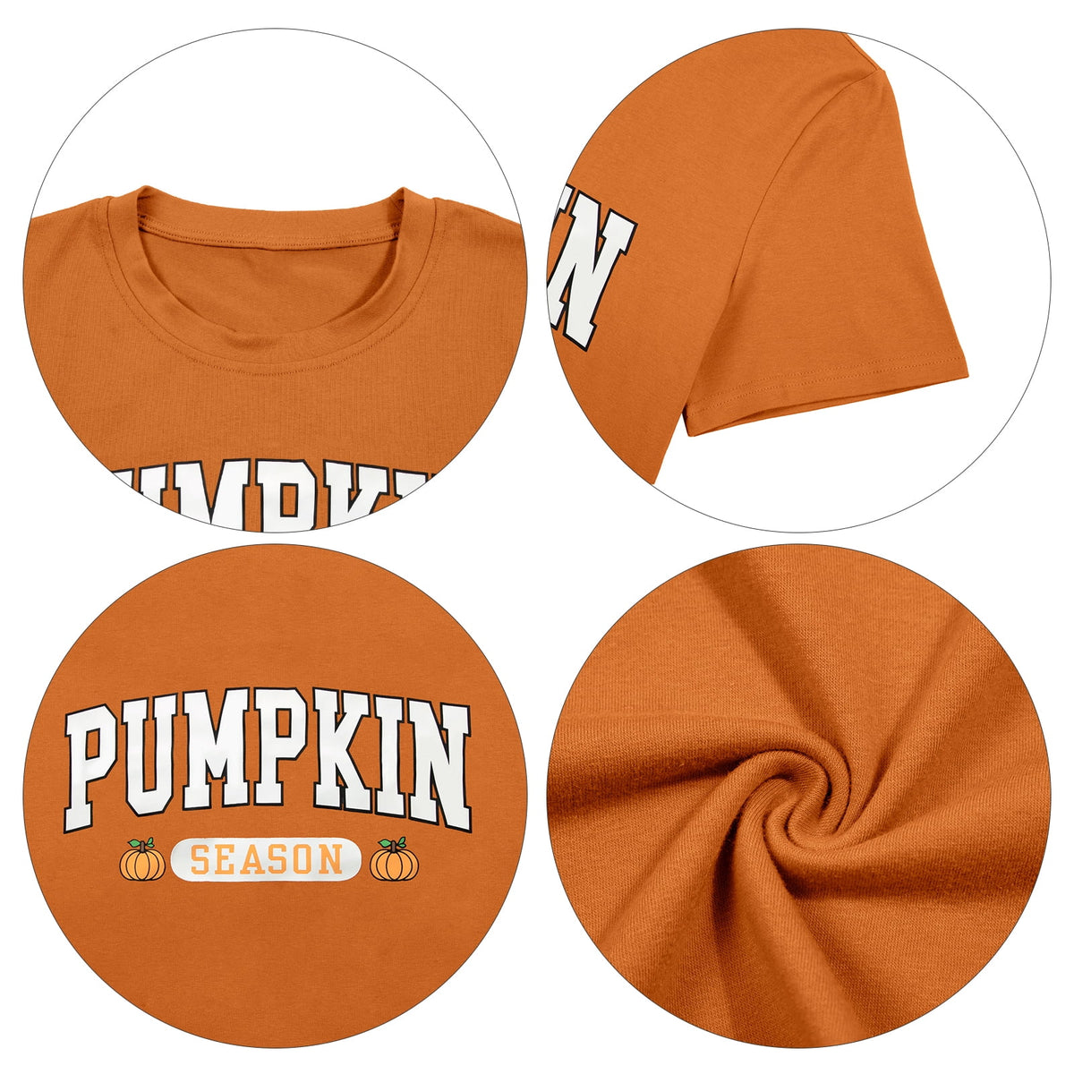 DEXIO Halloween Pumpkin Season Shirts for Women Graphic T-Shirts Fall Casual Short Sleeve Tops Orange XXL