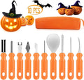 Clackibukvyz Pumpkin Carving Kit, Halloween Professional Pumpkin Cutting Supplies Tools with Carrying Bag, 10 Pcs
