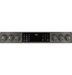 GE APPLIANCES Profile 30in Smart Slide-In Front-Control Gas Range, Black Stainless - PGS930BPTS