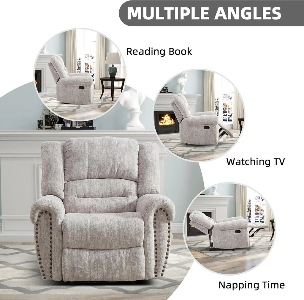 CANMOV Manual Recliner Chair, Nut Brown