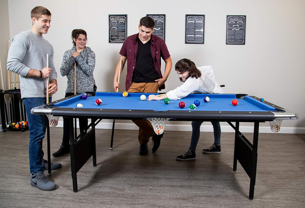 Hathaway Fairmont Portable Pool Table 6 Ft, 76 x 43.25 x 32 in - BG2574