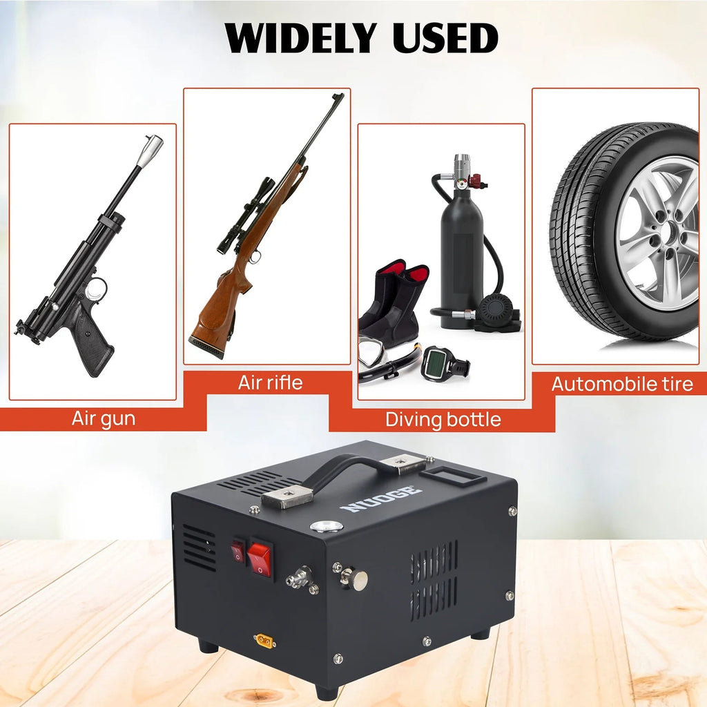 NUOGE PCP Air Compressor 4500 PSI 12V DC Or 110V AC With Converter