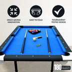 Hathaway Fairmont 6 Ft Portable Pool Table, Blue - BG2574