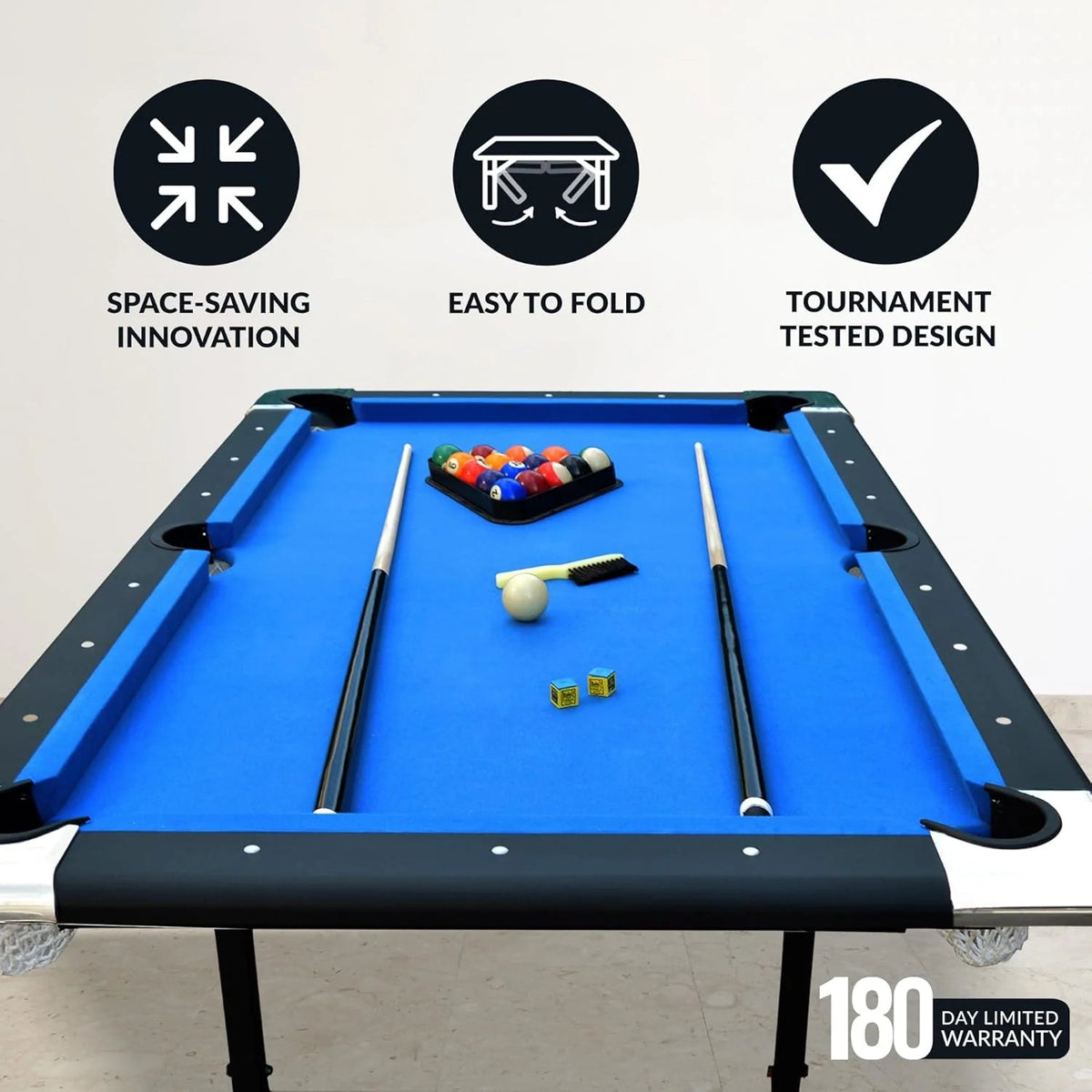 Hathaway Fairmont 6 Ft Portable Pool Table, Blue - BG2574
