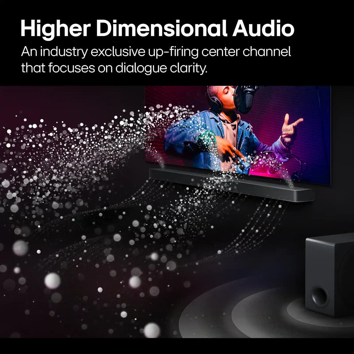 5.1.1-Channel Home Theater Soundbar With Wireless Subwoofer And Rear Speakers - Dolby Atmos, Black