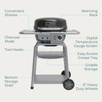 Charbroil 3-in-1 Dual Fuel Electric Grill, Griddle And Charcoal Grill - 25302145