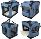EliteField 3-Door Folding Soft Dog Crate With Carrying Bag - 36in L x 24in W x 28in H