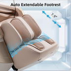 MassaMAX 4D Full Body Massage Chair With Auto Footrest, SL Track, Zero Gravity, Heating, Golden - MT339