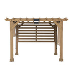 Sunjoy Cedar Wood Hot Tub Pergola 10 x 11 ft With Adjustable Canopy And Privacy Screen