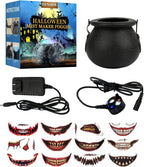 kcavykas Halloween LED Witch Jar Atomizer Lamp, Black, 13.34x4.33in - Decor