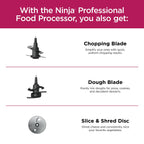 Ninja Professional Food Processor 9 Cup, 850 Watts, Silver - BN600