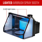 Master Airbrush Dual Fan Hobby Airbrush Spray Booth Kit With LED Lights And 5.6 Feet Exhaust Hose