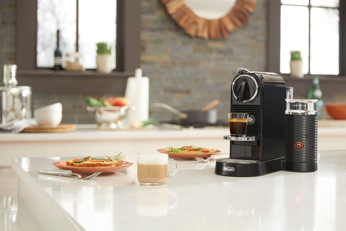 De'Longhi Nespresso CitiZ & Milk Espresso Machine With Aeroccino3 Milk Frother, 24 Ounces - Limousine Black