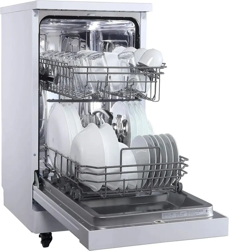 RCA Portable Dishwasher 18-Inch, 8 Place Settings, White - RDW1809-WHITE