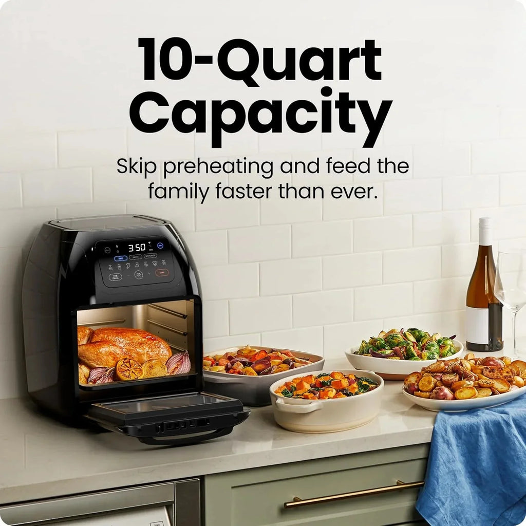 Chefman Digital Air Fryer With Rotisserie, 10 Qt, 17 Presets - CRJ38-10-RDO-V2