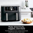 Ninja Foodi 10 QT 6-in-1 DualZone Smart XL Air Fryer, 2 Independent 5 QT Baskets, Grey - DZ550