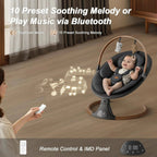 Monamii Bluetooth Infant Swing With Music Speaker, 5 Speeds And Remote Control