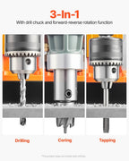VEVOR Magnetic Drill Press 1450W, 2 in Boring Diameter, 2878 lbf, 6 Coring Bits - MDP-50