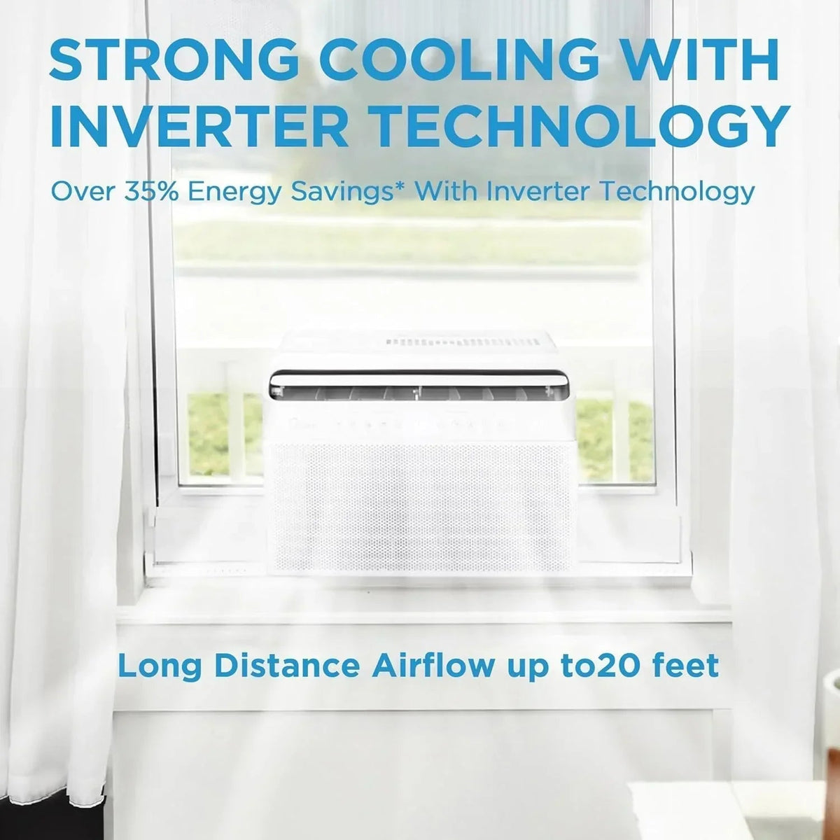 Midea U-Shaped Smart Inverter Window Air Conditioner, 12,000 BTU - 115V