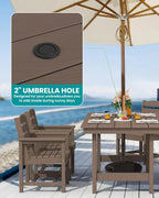 SERWALL 7-Piece HDPE Patio Dining Set, Aruba, 66.9in D x 32.2in W x 29.1in H