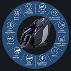 MassaMAX 4D Full Body Massage Chair With Zero Gravity, 15 Modes, Black - MT398
