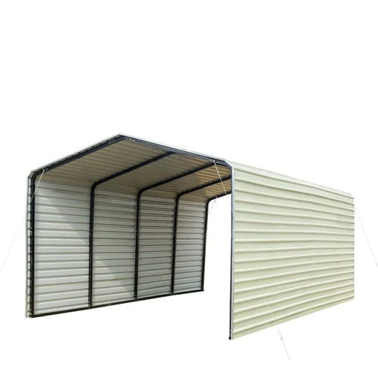 All-Steel Carport 12' x 20' With Enclosed Sides - CP1220F