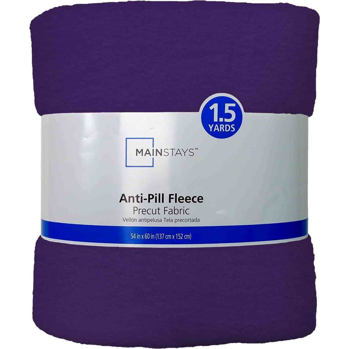 Mainstays 1.5 Yards 100% Polyester Lux Anti-pill Fleece Solids, 60" Wide for Crafts