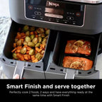 Ninja Foodi 10 QT 6-in-1 DualZone Smart XL Air Fryer, 2 Independent 5 QT Baskets, Grey - DZ550