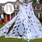 Yalumo 850 Sqft Spider Web Giant Beef Netting Halloween Decorations, 23 x 4.6Ft Pre-Cut Gauze Stretchy Spider Webs Glow Under Blacklight