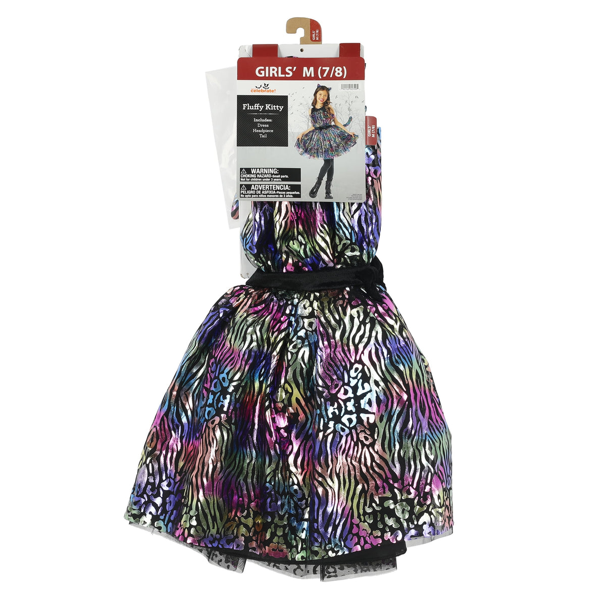 Fluffy Kitty Halloween Costume for Children, Girls' Size M (7/8), by Way to Celebrate