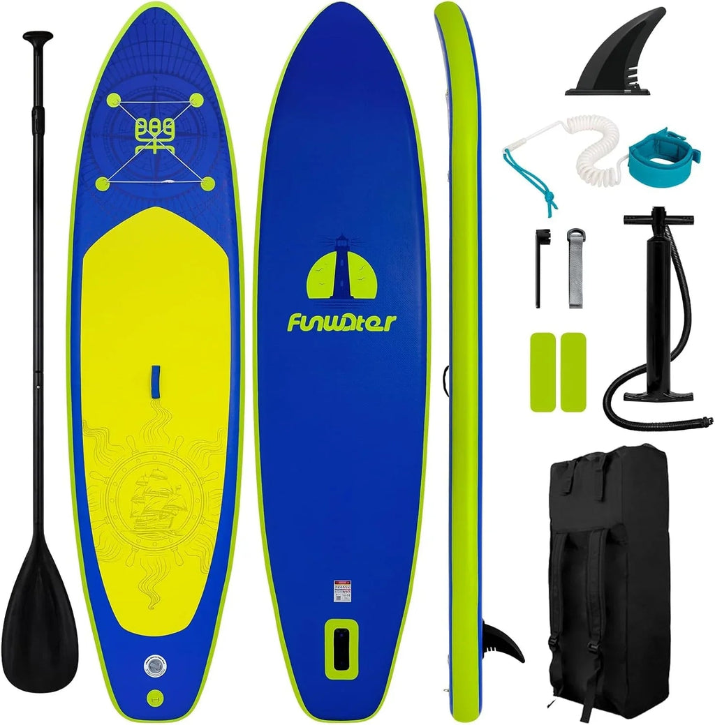 FunWater Inflatable Stand Up Paddle Board, 11 ft x 32 in x 6 in - SUP Paddle Accessories