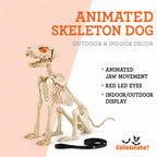 Way To Celebrate Animated Skeleton Dog Halloween Decoration, Beige, 60 in