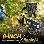 IMOUMLIVE 2-in-1 Brushless Cordless Pole Saw And 8 Inch Mini Chainsaw - 8 Inch