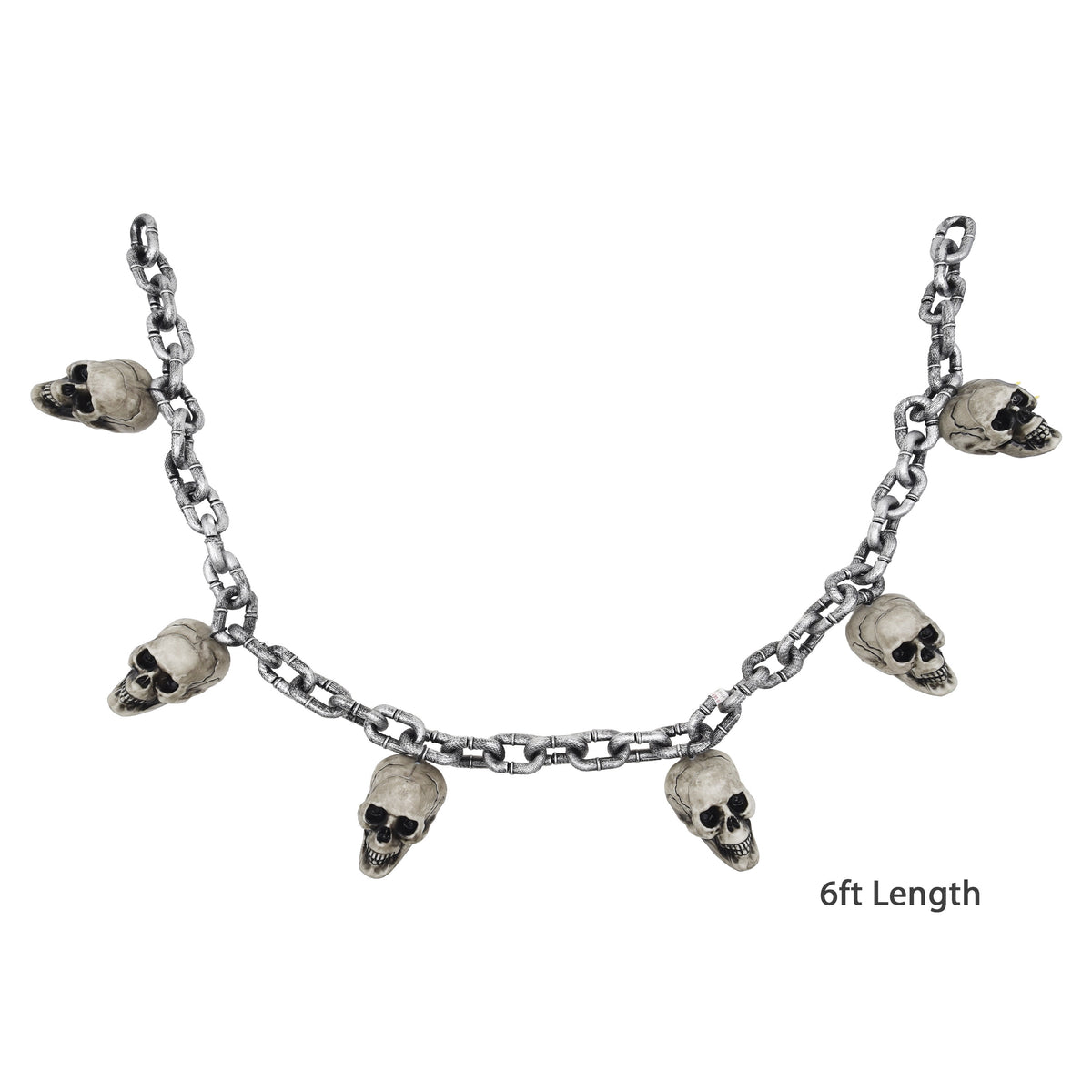 Skull Chain Decoration, Silver, 6', Halloween by Way To Celebrate