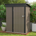 Patiowell Outdoor Storage Shed 5x3 FT Galvanized Steel Coffee Brown