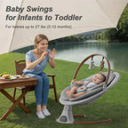 Monamii Bluetooth Infant Swing With Music Speaker, 5 Speeds And Remote Control