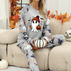 Pajamas For Women Set Halloween Cozy 2 Piece Outfit Soft Comfortable Sleepwear Loungewear Nightwear Nightclothes Homewear