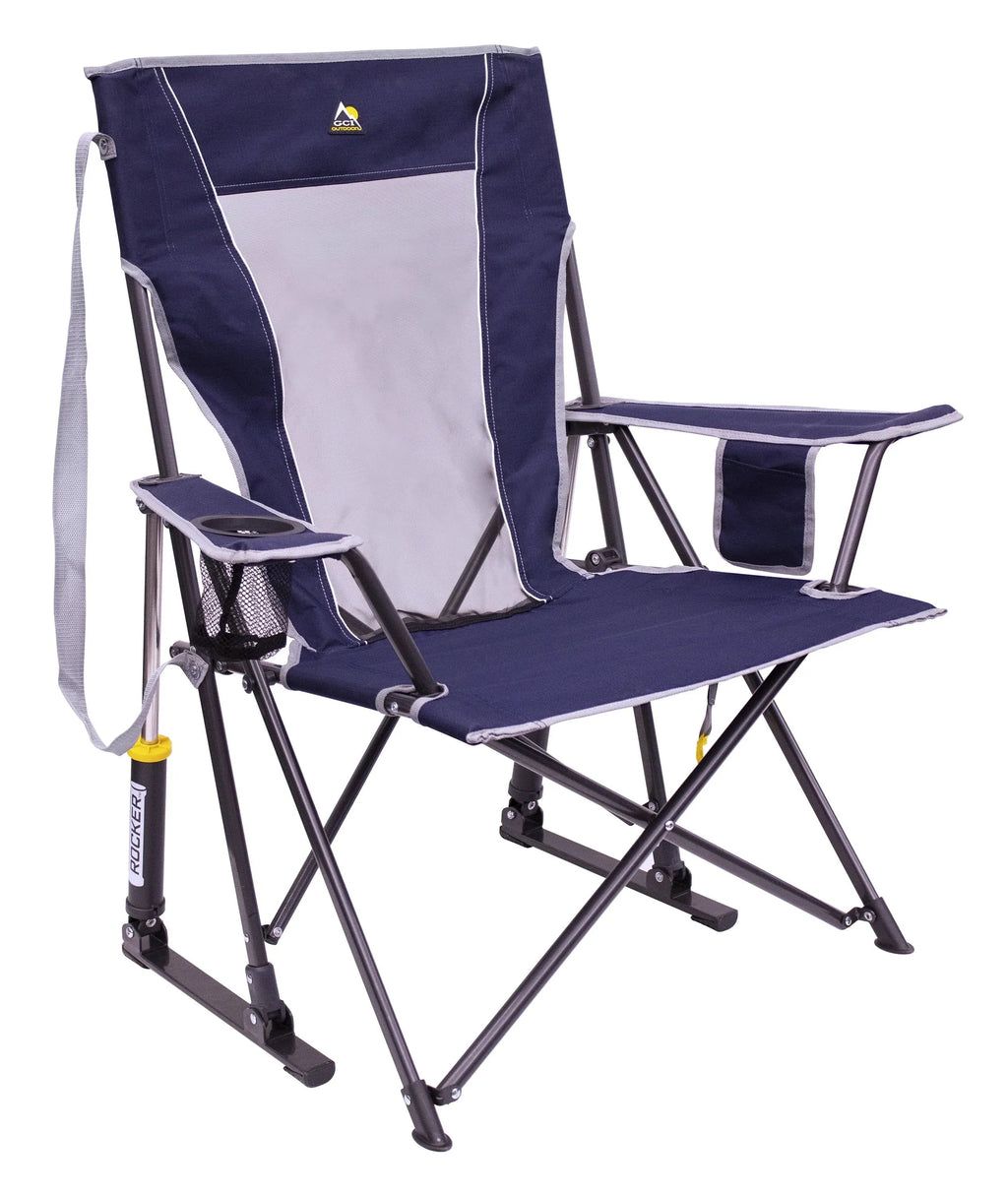 GCI Outdoor Comfort Pro Rocker Foldable Rocking Camp Chair, Indigo