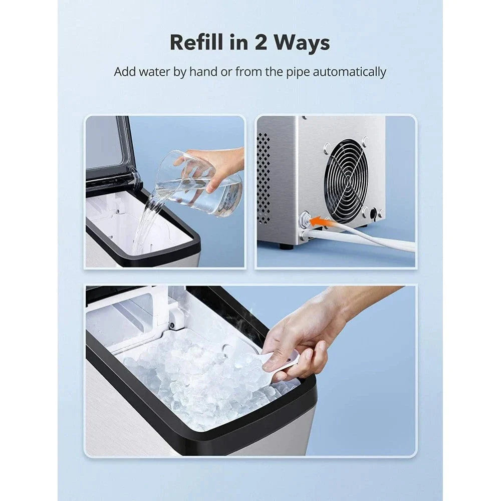 TAOTRONIC Countertop Nugget Ice Maker, 26lb Per Day, 3.3lb Ice Bin