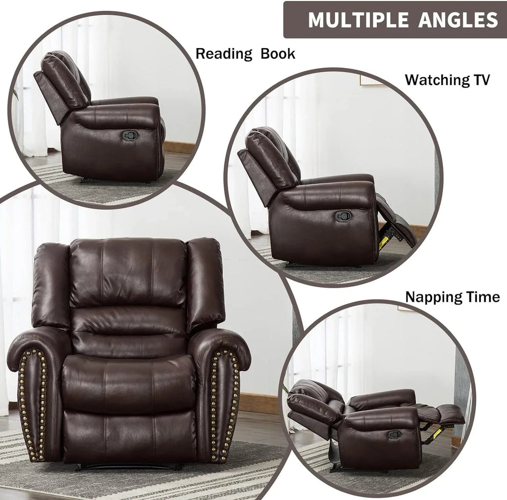 CANMOV Manual Recliner Chair, Nut Brown