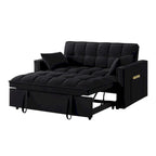 4-in-1 Velvet Pull-Out Sleeper Sofa Bed Loveseat With Reclining Backrest And 2 Side Pockets
