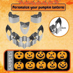 15 Pieces Halloween Pumpkin Carving Kit + Hammer, Professional Stainless Steel Carving Punchers Tools Set, Pumpkin Cutting Sculpting Tool for Halloween Decoration Jack-O-Lanterns