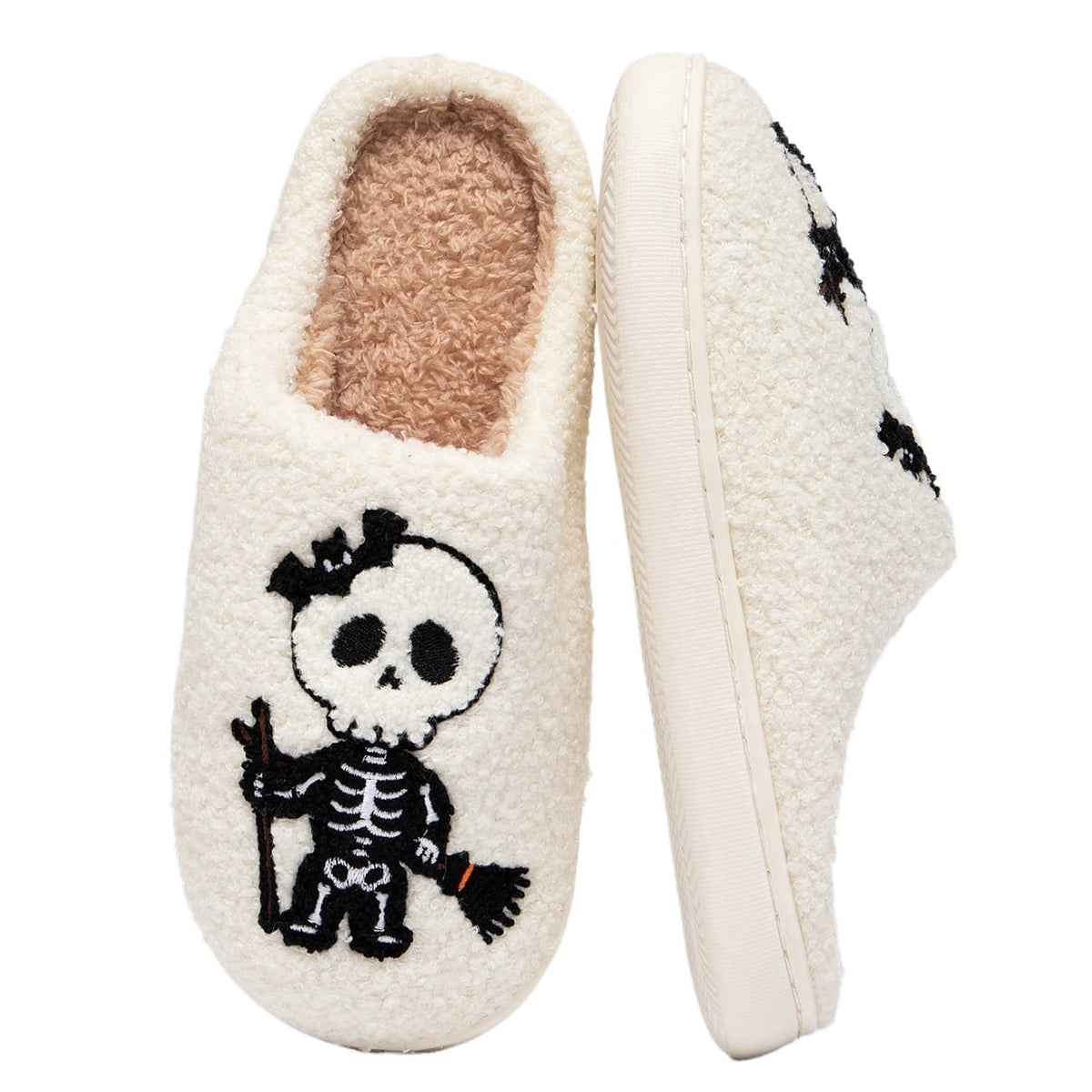 BERANMEY Halloween Slippers for Women Perfect Soft Plush Comfy Warm Slip-On Cute Womens Slippers Indoor Fluffy House Slippers for Women and Men Non-slip Fuzzy Flat Slides
