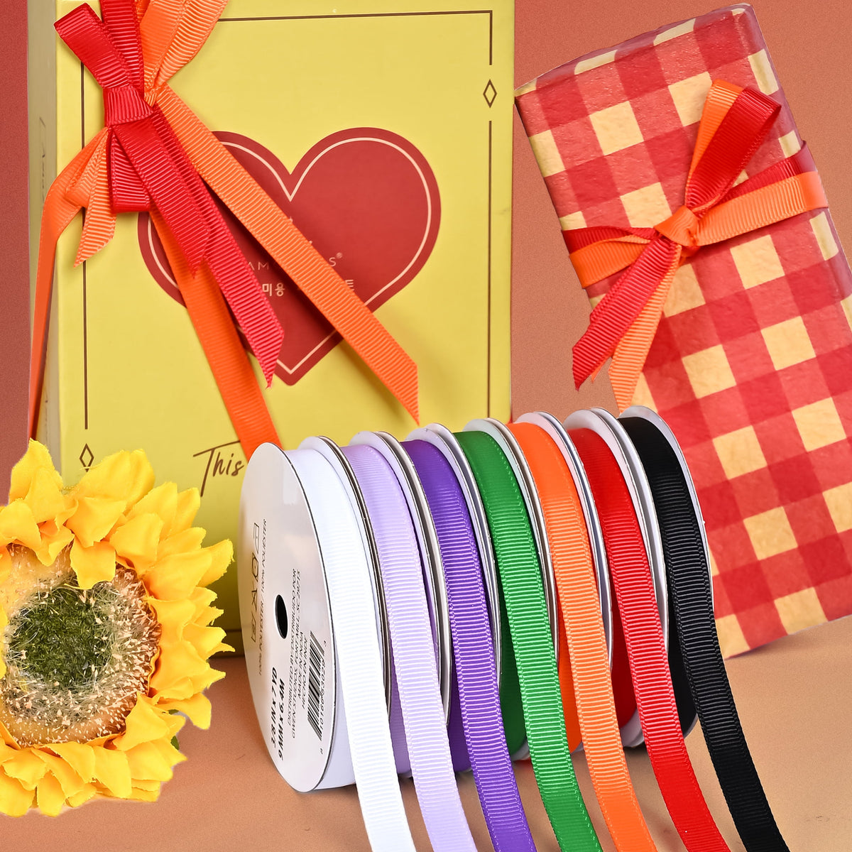 Hello Hobby 3/8" Orange Satin Ribbon, 6 Yards