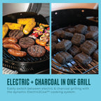 Charbroil 3-in-1 Dual Fuel Electric Grill, Griddle And Charcoal Grill - 25302145